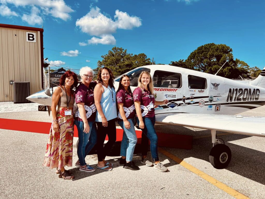 Paragon Flight CFI Lauren Ramage (pilot/captain) and Paragon Flight Students, Jen Adams (co-pilot) and Gina Willaford (team member).